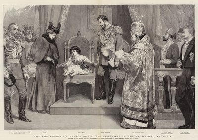 Nawrócenie księcia Borysa, ceremonia w katedrze w Sofii autorstwa William Small